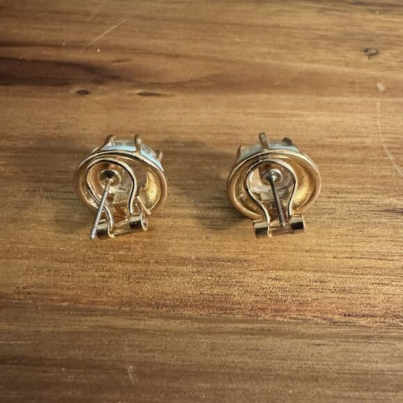 Anthropologie Womens Earrings Turquoise Enamel Crystal Measures In Pictures - Picture 3 of 7